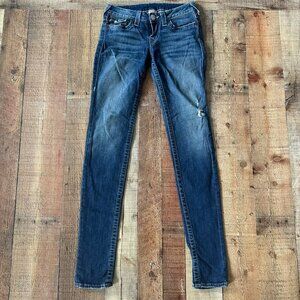 True Religion Womens Skinny Jeans Size 27 Blue Denim